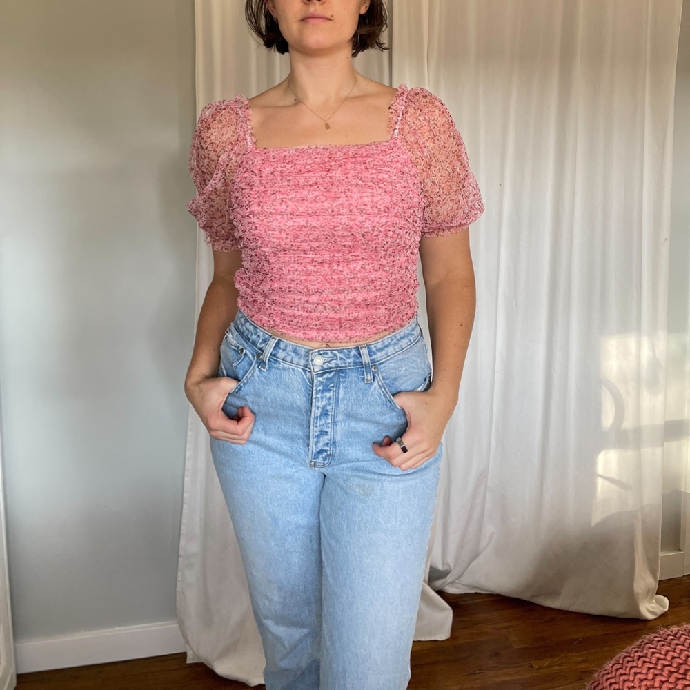 Stellah pink puff sleeve blouse - Picture 6 of 7